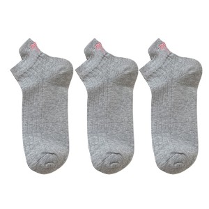 Anna-Kaci Women's 3-Pack Cotton Ankle Socks with Bow Knit Pattern Soft Breathable Low-Cut Design - 1 of 4