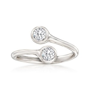 Ross-Simons 0.70 ct. t.w. Bezel-Set Diamond Bypass Ring in Platinum - 1 of 4