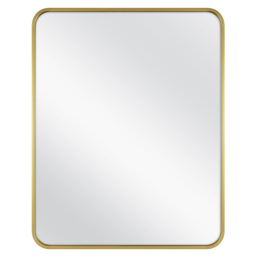 30" x 24" Rectangular Decorative Wall Mirror with Rounded Corners Brass - Project 62™