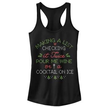 CHIN UP Christmas Wine or Cocktail Racerback Tank Top