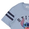 Ladies Lilo and Stitch Shirt - Ladies Classic Lilo and Stitch - Disney Lilo and Stitch Varsity Stripe Sleeve Athletic Tee - 3 of 4