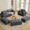 Mjkone Modern Extra-Large Corduroy Upholstered Modular Sectional Sofa Set,Deep Seat Sleeper Chair Indoor with Ottoman - 4 of 4