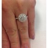Pompeii3 1 5/8ct Double Halo Round Brilliant Cut Engagement Ring 14K White Gold - 4 of 4
