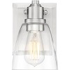 Possini Euro Design Osborne Modern Wall Light Sconce Brushed Nickel Hardwire 5" Fixture Clear Glass Shade for Bedroom Bathroom Vanity Living Room Home - 3 of 4