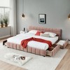 TIRAMISUBEST California King Upholstered Bed Frame Chenille Headboard Solid Base Storage Drawer No Box Spring Bedroom - 2 of 4