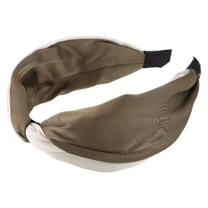 Unique Bargains Women's Color Block Satin Wide Headband 1.97" Width 1 Pc - 1 of 4