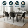 LeisureMod Tule Modern Dining Chair Set of 4 with PU Leather, Velvet, or Suede Seat and Black Steel Frame – Kitchen, Dining Room, Home, Cafe, Seating - 2 of 4