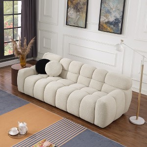NicBex Couches for Living Room 65"Inch Marshmallow Sofa Boucle Sofa Couch 2 Seater Comfy Couch Modern Upholstered Tufted Cloud Couch - 1 of 4