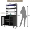Aheaplus Bar Cabinet with Power Outlets, Wine Bar Cabinet Liquor Cabinet with LED Lights & Glass Holder - 4 of 4
