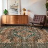 Washable Vintage Rug Non Slip Low Pile Rug Soft Throw Floor Cover Floral Foldable Indoor Carpet for Living Room Bedroom Playroom Nursery - 3 of 4