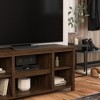Spassway Brown/Black TV Stand with 6 Open Storage Compartments Entertainment Center TV Console Table Modern Media Cabinet for Living Room Bedroom - 4 of 4