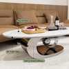 QingMoon Marble Coffee Table, Oval Centre Table with Stainless Steel Base and Resistant Rock Slab Tabletop for Living Room, Office - 2 of 4