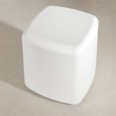 White Polyethylene Resin Cubic Scandinavian Nightstand