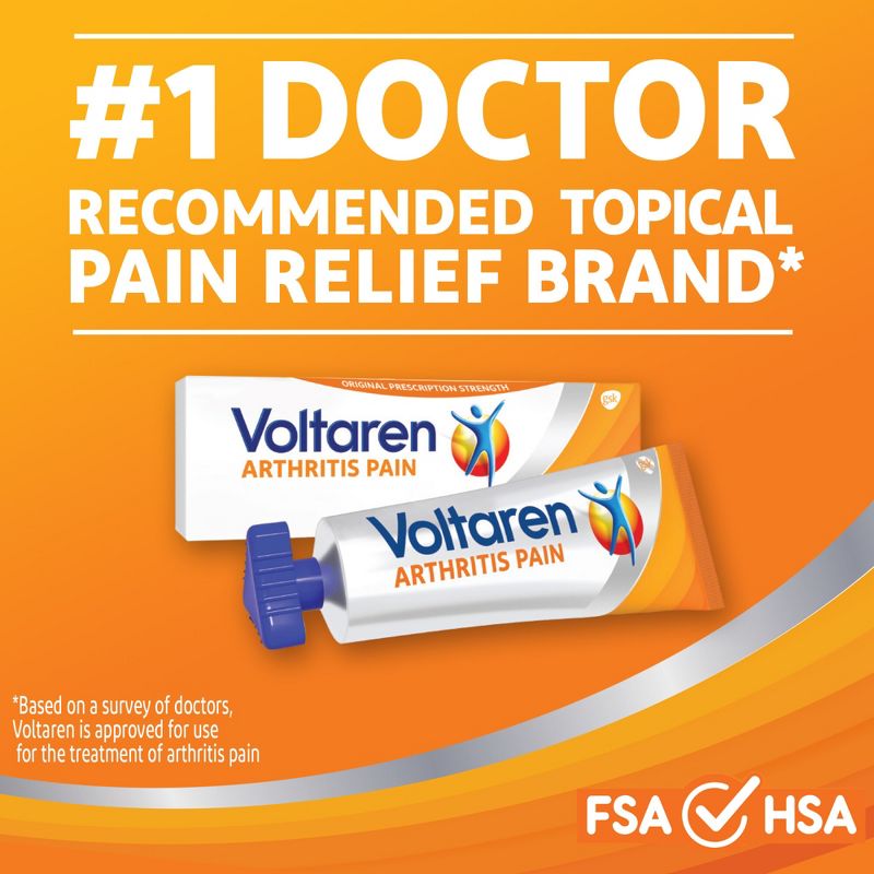Voltaren Diclofenac Sodium Topical Arthritis Pain Relief Gel Tube, 4 of 17