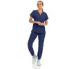 Hey Collection Womens Stretch V-Neck Jogger Scrubs Set, Medical Nursing Tops with Four Pocket Pants - 4 of 4