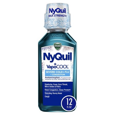NyQuil Severe with Vicks Vapocool Nighttime Cold & Flu Relief Liquid - Acetaminophen - 12 fl oz
