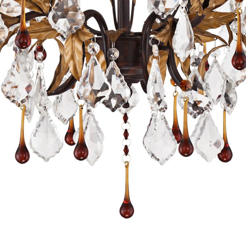 Kathy Ireland Venezia Golden Bronze Chandelier Lighting 26" Wide Rustic French Clear Amber Crystal 8-Light Fixture for Dining Room Home Kitchen Island, 5 of 11