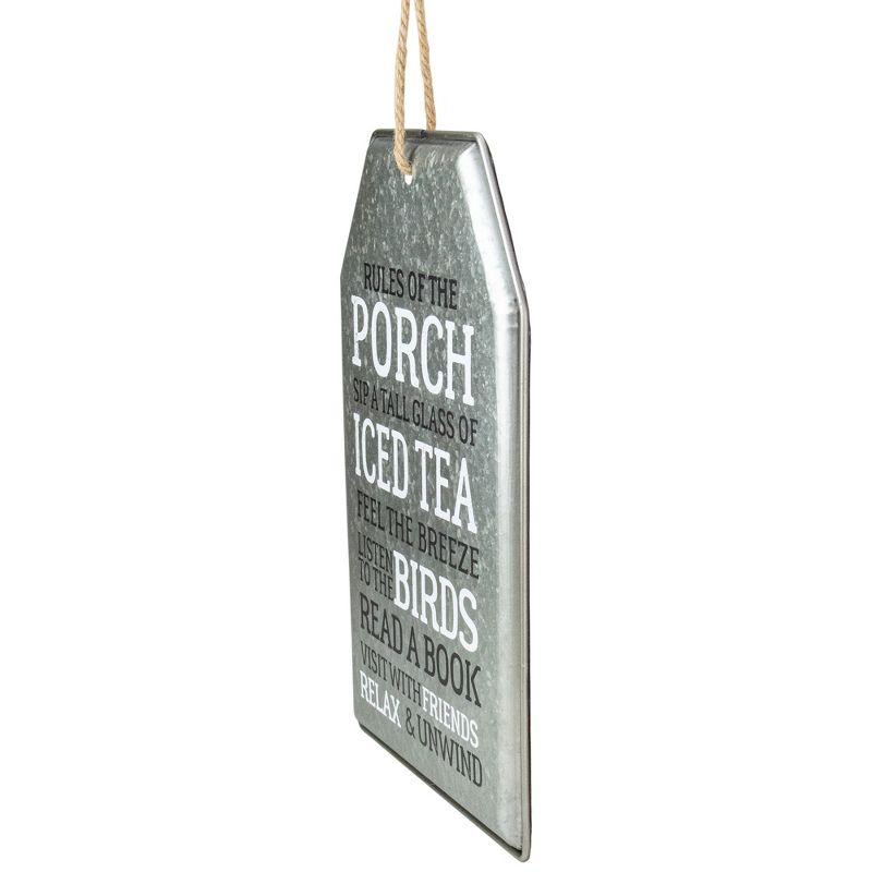 Tii Collections 16" Distressed Metal Rules of the Porch Hanging Wall Decor, 3 of 5