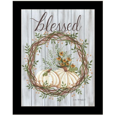 HomeRoots Blessed Wreath Black Framed Print Wall Art