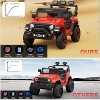 Red 12V Kids Ride On Car With Parental Remote Control Bluetooth Led Lights Music And Three Speed Modes For Toddlers Red - 3 of 4