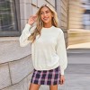 Cozy Ivory Knit Sweater with Balloon Sleeves - Cupshe - 4 of 4