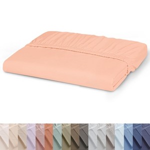 LISM 100% Cotton Fitted Sheet Deep Pocket Fitted Sheet, Fits Mattress Upto 16" - 1 of 4