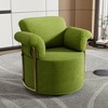 KWPZQEB 360¡ã Swivel Accent Chair, Modern Round Swivel Barrel Chairs with Metal Legs, Upholstered Sofa Arm Chairs for Bedroom, Reading, Office - 2 of 4