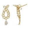 Haus of Brilliance 14K Yellow Gold Plated Silver 1/10 Cttw Diamond Chain Link Teardrop Earrings - 3 of 4