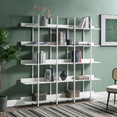 Dolonm 70.9 in. Tall  5-Tier Home Office Bookshelf,  5-Shelf Vintage Industrial Style Bookcase with Open Storage