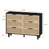 NicBex 6 Drawer Double Dresser for Bedroom,Modern Style Rattan Drawers with Wooden Pulls,Dressers for Kids Room,Living Room,Entry and Hallway - image 3 of 4