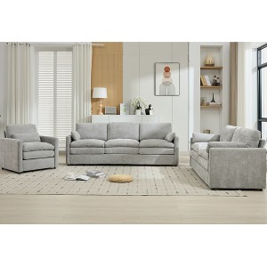 Whisen 89" Cozy Upholstered 3-seater Sofa Oversized Comfy Cloud Sofa Double Cushion - 1 of 4