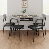Acekool Dining Table Set for 4 with Storage Rack, 5-Piece Kitchen Table and Upholstered Chairs, Wood Top & Metal Frame, for Small Spaces, Retro color - 3 of 4