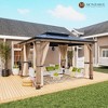 Mondawe 10x12Ft. Outdoor Solid Wood Frame Patio Gazebo Galvanized Steel Hardtop w/Curtain & Netting - 3 of 4
