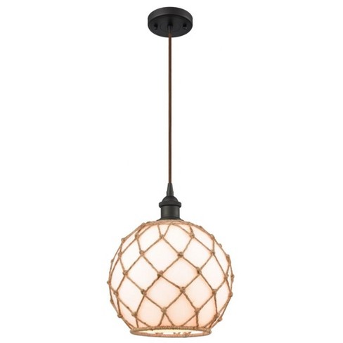 Innovations Lighting Farmhouse Rope 1 - Light Pendant in  Oil Rubbed Bronze - image 1 of 1