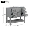 NicBex 35.2" Bathroom Vanity without Sink, Bathroom Storage Cabinet, 6 Drawers and 1 Spacious Cabinet Door for Bathroom, Grey - 2 of 4