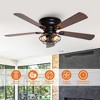 Parrot Uncle 48 Inch Modern Black Flush Mount Ceiling Fan with Light and Remote Control for Bedroom Living Room Dining Room - 2 of 4