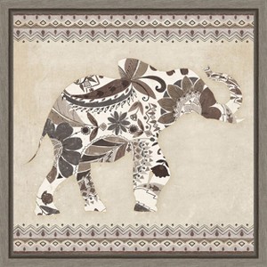 Amanti Art Boho Elephant I Neutral by Wild Apple Portfolio Canvas Wall Art Print Framed 16-in. x 16-in. - 1 of 4