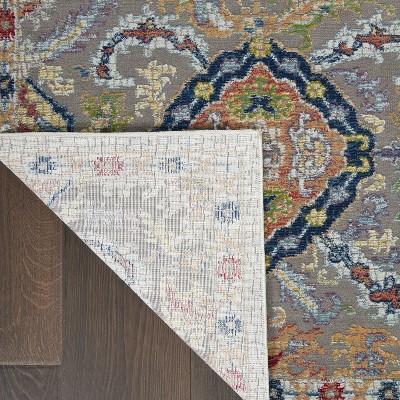 Gray and Multicolor Synthetic 4' x 6' Hand-knotted Area Rug
