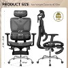 Ergonomic Mesh Office Chair with Footrest High Back Reclining Desk Chair, Heavy Duty with Lumbar Support SGS Class 4 Gas Lift for Home or Office Work - 3 of 4