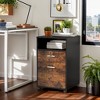 Hommoo 2-Drawer File Cabinet Mobile Printer Stand with Lock - 2 of 4