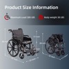 KTMBDW Manual Transport Wheelchair with Swing-Away Footrests and Flip-Back Arms, Portable Folding Wheelchair for Adults and Seniors, 18 Inch Seat - 3 of 4