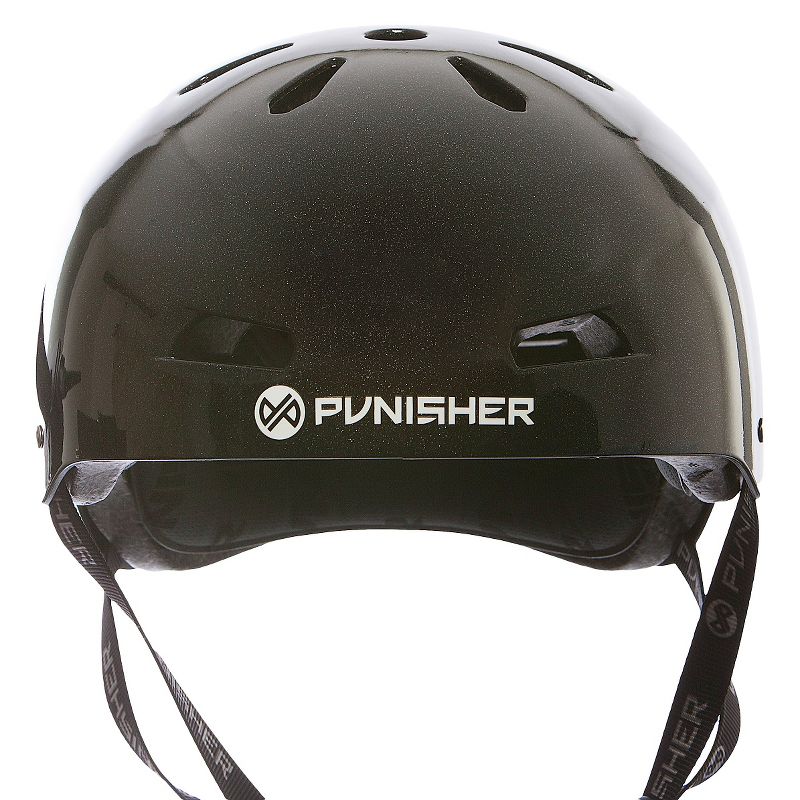 Punisher Skateboards Metallic Black Skateboard Helmet, 3 of 7