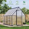 6x9ft Heavy Duty Polycarbonate Greenhouse - Aluminum Frame, Easy Setup Design with Roof Vent & Enhanced All-Season Protection - 2 of 4