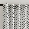 Hygge Modern Arrow Linen Look Window Curtain Panels Black/White 40X84 Set - 2 of 4