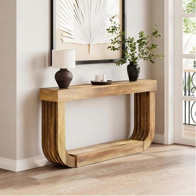 Hommoo Farmhouse Console Table Rustic Brown