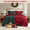 GDFStudio Natalia 3 Piece Modern Reversible Lightweight Christmas Theme Matelasse Coverlet Bedding Set - 4 of 4