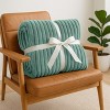 Cozy Soft Striped Fleece Blankets Decorative Plush Luxury Ribbed Warm Blanket for Couch, Sofa, Chair & Bed  - Lux Decor Collection - 2 of 4