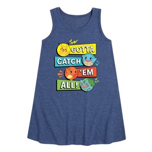 - Pokémon - Partners Gcea Grid Graphic Sleeveless Aline Dress - 1 of 4