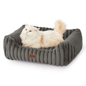 ZOMISIA Cat Beds - Rectangle Orthopedic Pet Bed with Fluffy Washable Cover and Anti-Slip Bottom - 1 of 4