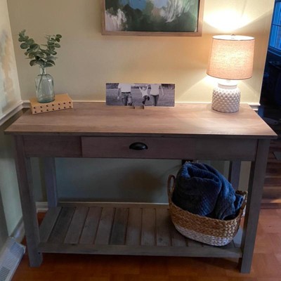 Classic Wood Console Table Gray Wash - Saracina Home : Target